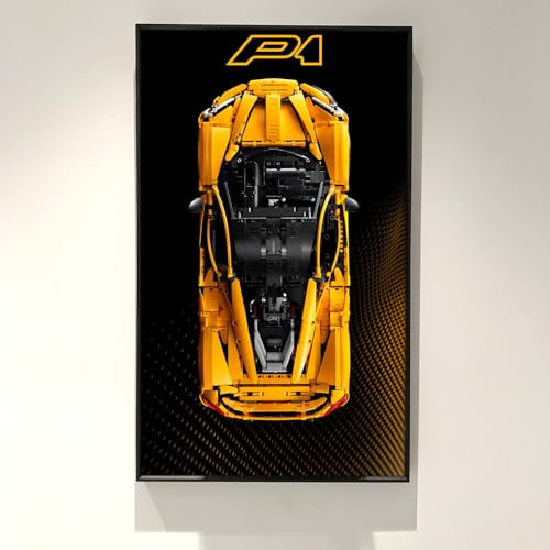 ICUANUTY Placa de pared para Technic McLaren P1 42172, compatible con Car Display, ideas de regalo para entusiastas del soporte de pared del vehículo, solo placa de pared. Tamaño: 75 x 45 cm