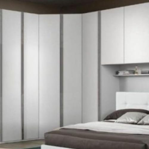Cabina armadio angolare con 2 ante colore bianco frassinato 112x236H cm - Ettore