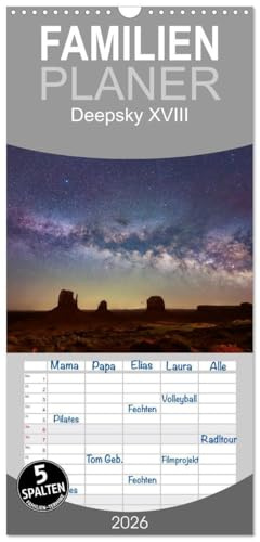 Familienplaner 2026 - Deepsky XVIII mit 5 Spalten (Wandkalender, 21 cm x 45 cm), CALVENDO: Neue Bilder des bekannten Astrofotografen (CALVENDO Wissenschaft)