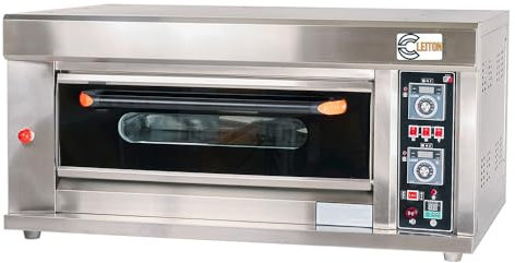 Cleiton® Forno per pizza industriale semplice elettrico 4x32 cm con pavimento in ceramica refrattaria e termostato di qualità | Temperatura max 400°C - 6600W | Forno professionale per bar e ristoranti