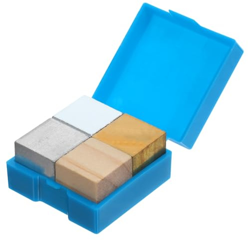 Cabilock 4 Stück Dichte Aluminiumwürfel Dichtewürfel Dichteblock Poliert Dichtewürfelblock Massendichte Volumendichte Poliert Dichte Kupferwürfel Holzwürfel