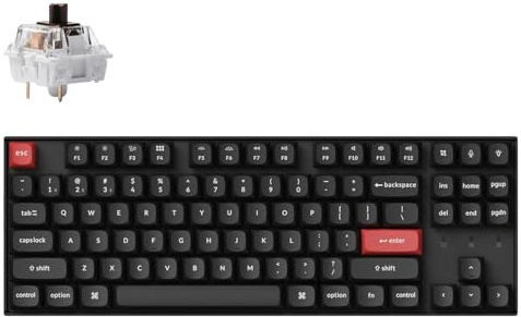 Keychron K8 Pro QMK/VIA Wireless Mechanical Keyboard ISO UK Layout, Custom Programmable Wired Keyboard with Gateron G Pro Switch, White Backlit, PBT Keycaps for Mac Windows Linux (Brown Switch)