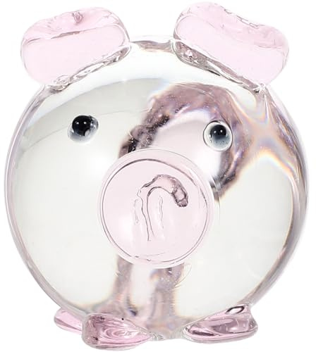 DOITOOL Kristallglas Schwein Figur Glastierfigur Tierstatue Aus Klarem Glas 1.57 X 1.57 X 1.38 in Für Wohnzimmer Schlafzimmer Schreibtisch Und Als Geschenk