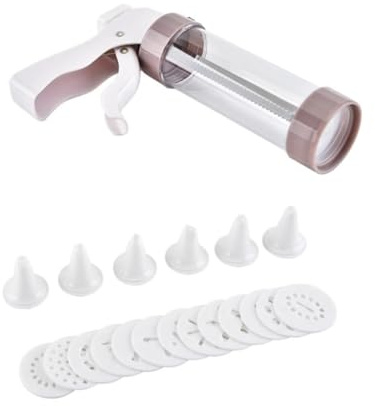 spritztüllen groß Spritzpistole, Spritzspritzen, Edelstahl-Zuckerguss-Set, Zuckergusspistole, Cupcake-Dekorationswerkzeug, Kuchen-Spritzset for Dekorieren von Cupcakes, Keksen und Kuchen edelstahl