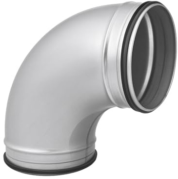 Easy Act Coude à 90° - Diamètre : 160 mm - Pièce moulée en tôle d'acier galvanisée avec double joint à lèvres EPDM