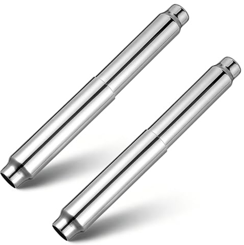 2Pcs Toilet Paper Holder Roller Replacement Rod – Spring Loaded Stainless Steel Toilet Roll Spindle, Universal Fit Bathroom Tissue Holder Insert, Rust-Proof Chrome Finish (16cm, Silver)