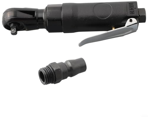 Besshepplo Chiave a cricchetto pneumatica 1 4 pollici gambo dritto coppia elevata 25 65Nm 160 250rpm Lega di alluminio fuso per macchinari automobilistici e riparazione navale Nero 2