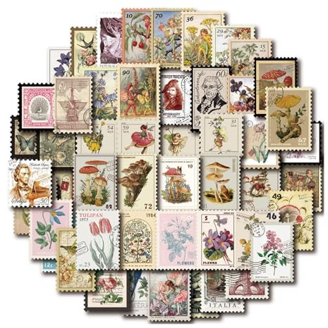 Rusokufo Antike Briefmarken Sticker Set 100 Stück Vintage Papier Aufkleber Für Scrapbook Bullet Journal DIY Collage