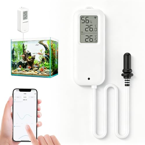 Wxeadu WiFi Thermometer With Alarm, Fridge Thermometer With Probe
