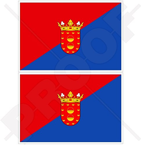 LANZAROTE Bandera Canaria España, Islas Canarias, Espana 4 (100 mm) vinilo calcomanías para parachoques (2 unidades)