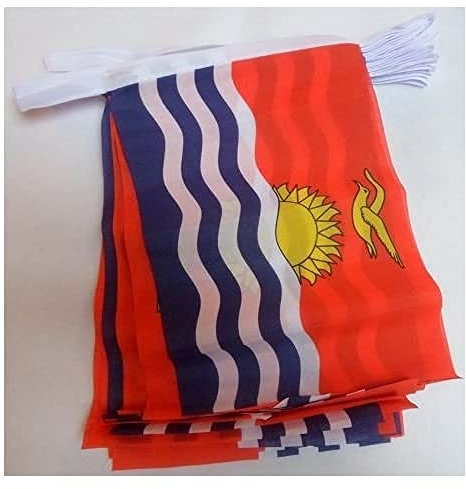 AZ FLAG Ghirlanda 6 Metri 20 Bandiere Kiribati 21x15cm, Bandiera Gilbertese 15 x 21 cm - Festone Bandierine