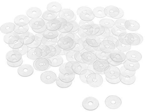 sourcing map 100Stk Flache Unterlegscheibe Nylon Dichtung 13mm AD 3mm ID 0,9mm Dicke Klar für Wasserhahn Rohr Wasserschlauch Isolierung Schrauben