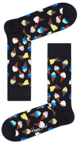 Happy Socks Herren Ice Cream Socken, Black, 4-11 (Size:41-46)