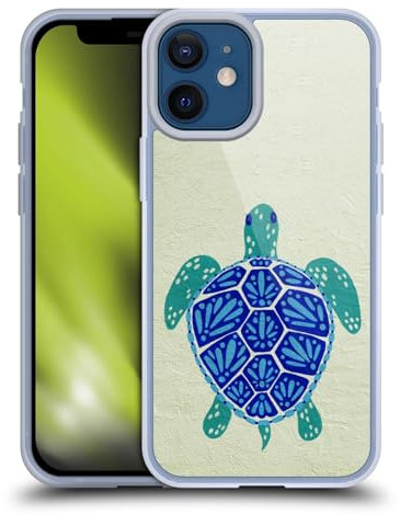 Head Case Designs Offizielle Cat Coquillette Schildkröte Blau Meer Gelhülle [Militärischer Schutzgrad] Kompatibel Mit Apple iPhone 12 Mini Und Kompatibel Mit MagSafe