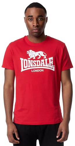 Lonsdale ST. ERNEY Herren-T-Shirt, Kurzarm-T-Shirt mit Rundhalsausschnitt | 100% weiche gekämmte Baumwolle, markantes Logo auf der Brust, atmungsaktiv & bequem für den Alltag, Training & Freizeit