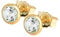 NKlaus Paar Ohrstecker 5,0mm Gelbgold 585 14 Karat Gold Ohrringe Kristall Zirkonia Weiß Herren 1768