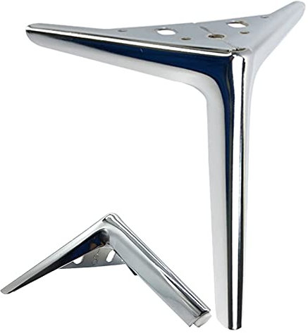 LOVEM Möbelfüße Metall Möbelfüsse, Dreieck Schrankfüße Schwere Sofa Füße 25cm TV Bank Füße Silber Sideboard Füße Couchtischbeine Tischfüße DIY Metall Möbelbeine mit Schrauben,4 Stück (25cm,Silber)