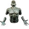 Dreiteilige Wandskulptur - Lebensgroßer Torso - signiert Martin Klein - Moderner Männerakt - 3D-Wandstatue - Abstrakte Bronzefigur - Kunst online kaufen - Wohndeko - Innen - grün