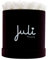 Juli Flowers Rund Rosenbox mit Infinity Rosen | Handgefertigte Flowerbox aus Deutschland in Small Velvet Dunkellila/Schwarz Rund (Weiß - 18 Rosen)