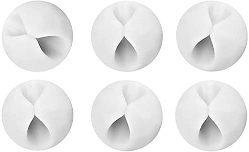fiXte White Self Adhesive Cable Tidy Clips - 6 Pack