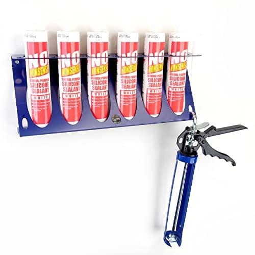MegaMaxx Wall Mounted Silicone Tube Rack for Vans, Workshops and Sheds - Tubes Holder for Garage - British Steel - Powder Coat Finish - Blue (190x450x80mm)