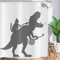 ASDCXZ Shower Curtain Funny 150x180 cm, Simplicity Funny Cat Dinosaur White Washable Textile Bathroom Curtains Polyester Fabric Waterproof Shower Curtains for Bathtub with 12 Shower Curtain Hooks