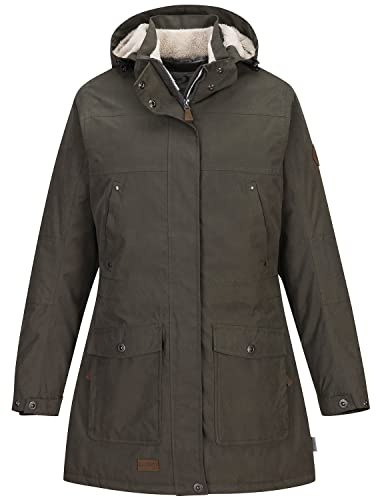 Blue Wave Damen Funktionsparka Outdoor-Jacke Anke - Funktionsmantel Funktionsjacke mit Fleece-Rücken und Kapuze