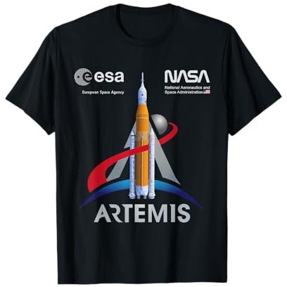 NASA Artemis Mission SLS Worm und ESA Logo T-Shirt