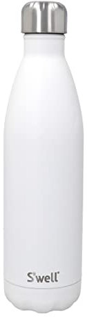 S'well Stainless Steel Reusable Water Bottle, 750ml, Moonstone, Triple-Insulated and Leak-Proof Drinking Bottle for Hot and Cold Beverages up to 48h Cold/24h Hot, White