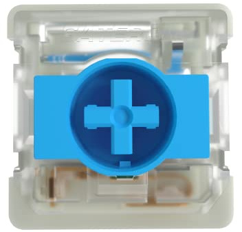 GATERON KS-33 - Interruptores de perfil bajo 2.0 de 3 pines prelubricados de fábrica para teclado mecánico MX, carcasa inferior blanca, 35 piezas (azul)