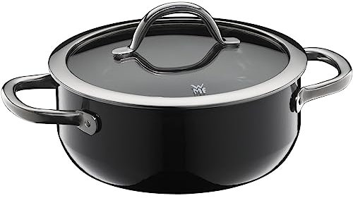 WMF Fusiontec Inspire - Olla grande (20 cm, tapa de cristal, 2,4 L, cerámica de alta tecnología, resistente a los arañazos, sin revestimiento), color negro