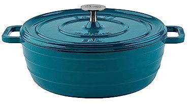 Sallys 'Ela' Deluxe Gusseisentopf - Robustes und Hochwertiges Kochjuwel für Perfektes Garen (Petrol)