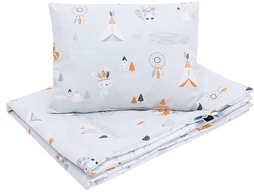 Bellochi Kinderbettwäsche 100x135, Kinderbettdecke 100x135 Set mit Kissen, Kinderdecke 100x135 weich und atmungsaktiv - aus 100% Baumwolle - Apanatschi