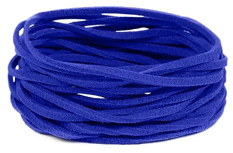 LEREATI Faux Leather Cord for Jewellery Making, 3mm Suede Cord Flat Leather String, 5m Beading Thread for Necklace, Bracelet, Pendants, Dream Catcher, DIY Crafts (Royal Blue)
