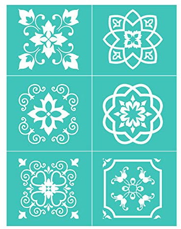 OTCRAFT Blumen und Pflanzen Siebdruck-Schablone, wiederverwendbar, selbstklebend, für Dekor/Druck auf Holz/Stoff/Wand/Tasse/Teller/Glas/Papier, Weihnachtsdekorationsmuster für Zuhause (21,6 x 27,9 cm)