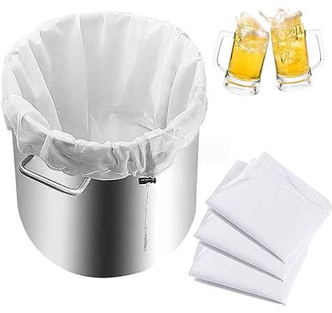 Braubeutel Geleebeutel Zum Sieben Musselinbeutel 4 Stück Wiederverwendbarer Siebbeutel 55,9 X 66 Cm Feinmaschig 250 Mikrometer Kaltbrühbeutel Kordelzug Käsetücher Für Obstpresse Weißweinherstellung