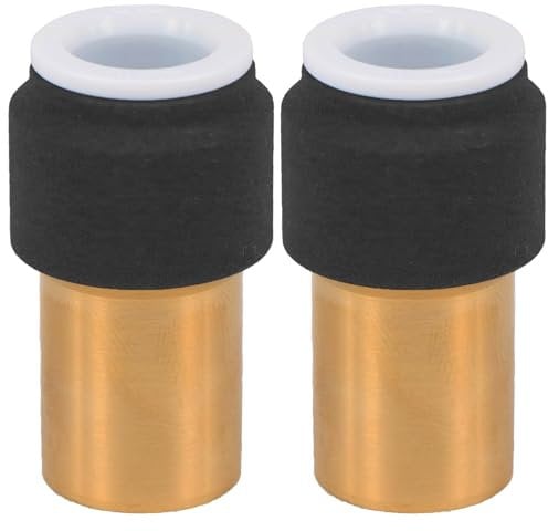 SPARES2GO Radiator Valve 15mm x 10mm Black Pushfit Reducing Straight Speed Fit Compression Stem Valves (Pack of 2)