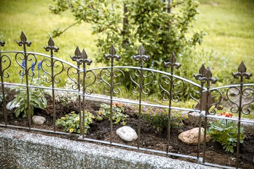Zauberhafter Beetzaun, Gartenliebe 3 tlg. 155 cm Beetbegrenzer, Zaun Metall