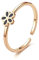 Whoiy Rosegold Hochzeit-Ring Blume, Frauen Ring Hochzeit Verstellbar Edelstahl Ringe Größe 57 (18.1)