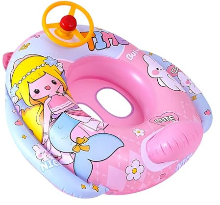 Anillo de Natación Inflable para Bebé, Flotadores Bebes con Volante Flotador Bebe con Asiento Flotador Hinchable Flotador para Bebe Flotador Hinchable Flotador Anillo de Piscina para Niños (Conejito)