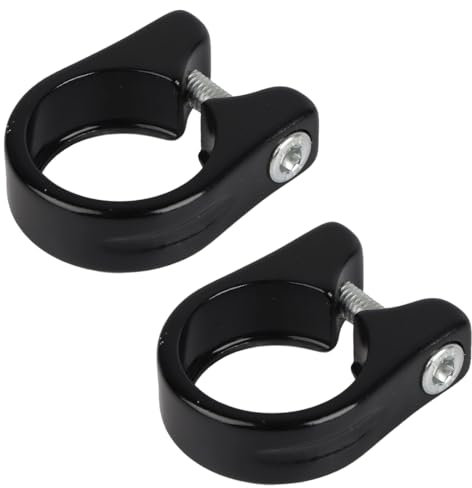 2 Stücke Sattelklemme Fahrrad, Sattelstützenklemme aus Aluminiumlegierung Fahrradsattelstützenklemme für Rennrad Fahrrad Faltrad Mountainbike Sattelstützenklemmhalterung in (31,8 mm), Schwarz