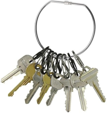 Neikafan 6 Stück Schlüsselring Groß Schlüsselringe Metall Warenring Schlüsselring mit Schnellverschluss Leibchen Ring Schlüssel Organizer für Badezimmer,Küche