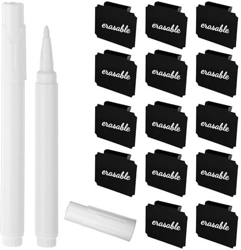 14 Pcs Plastic Basket Labels - Clip On, Removable, Black
