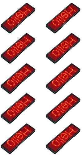 Ronlok 10 x Bluetooth LED Name Badge wiederaufladbar Leuchtsignal Display Ein programmierbares Scrollen DIY LED-Display, Typ 2