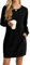 PrinStory Damen Pullover Kleid Freizeitkleider Lässig Rundhalsausschnitt Weich Hautfreundlich Tuinc Tops Basic Sweatkleid Pullover Mit Seitentaschen (Schwarz, M)