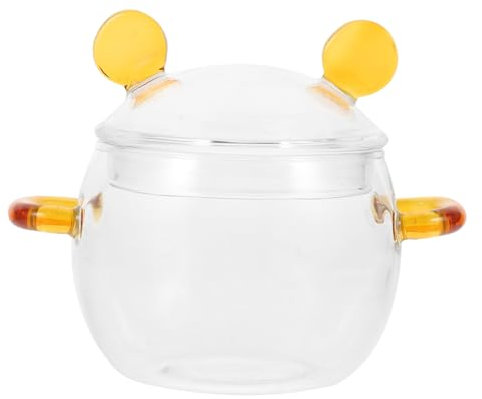 LALADEFIEE Borosilikatglas Kochtopf Mit Deckel Und Doppelgriffen Glastopf Für Suppen Eintöpfe Und Nudelgerichte Hitzebeständig Und Langlebig Für Täglichen Haushaltsgebrauch