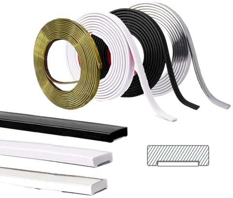 Moulding Trim Flexible Wall Molding Trim Self Adhesive, Waterproof Sticky Decorative Wall Lines Wallpaper Border, Peel and Stick Caulk Strip for Wall Corner (Gloss Black 2M)