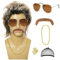 MIVORA 6er Set 80er Jahre Outfit Herren Perücken, 70er 80er Kostüm Herren Vokuhila Perücke 80er Jahre Accessoires, Männer Karneval Fasching Perücke Faschingskostüme Halloween Party