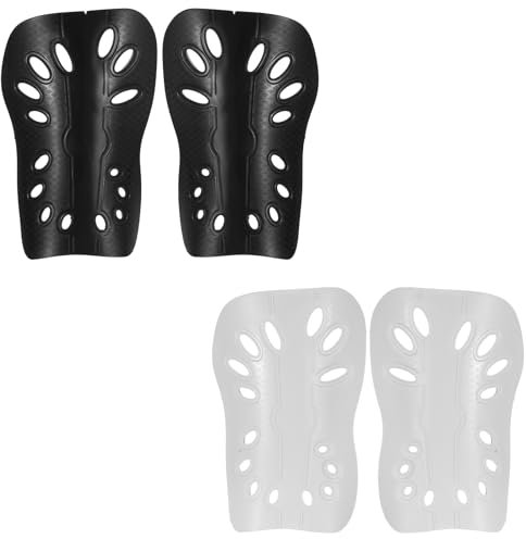 COMNICO 2 Paar Kleine Schienbeinschoner für Fußball, Schwarz-Weiß, PP+EVA, 13x8,5 cm, Unisex, Fußball-Wadenschutz, Reduziert Stöße