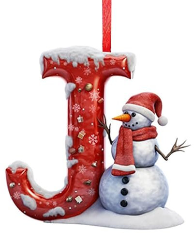 26 Letter Christmas Tree Hanging Pendant, Christmas Tree Diy Hanging Letter, Christmas tree letter pendants, Personalized DIY Christmas Tree Hanging Decorations Ornaments (T)(J)